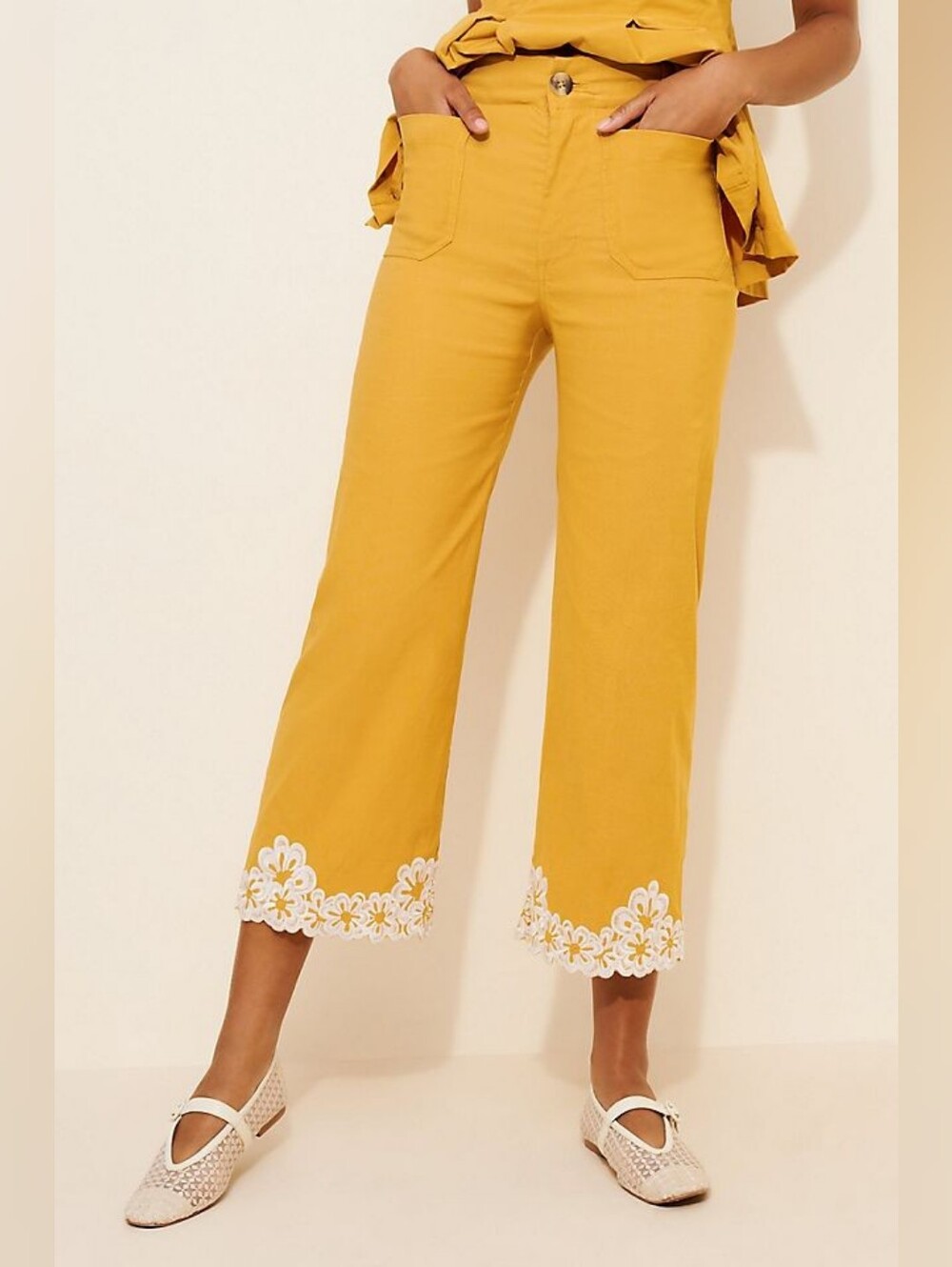 Maeve The Colette Floral Embroidered Pants 27